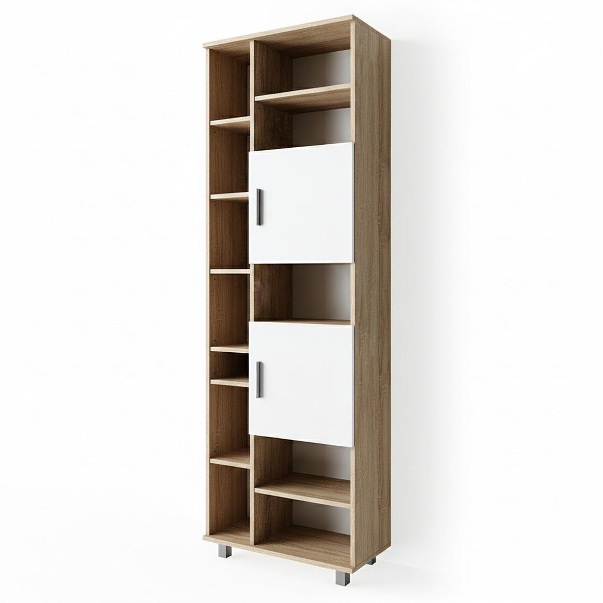 BADSCHRANK Ilias Sonoma 60 x 190 cm - Hellbraun/Weiß, Holzwerkstoff (60/190/30cm) - Vicco