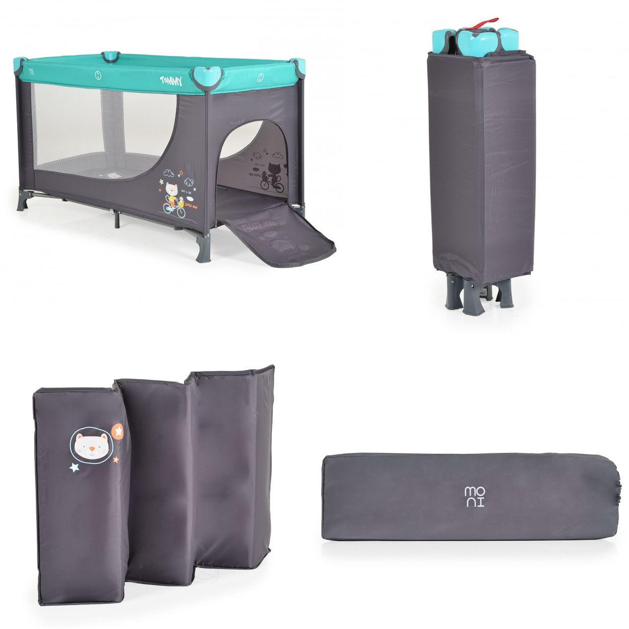 Thumbnail - Moni Reisebett, Blau, Türkis, Kunststoff, 60x120 cm, Babymöbel, Babybetten, Reisebetten