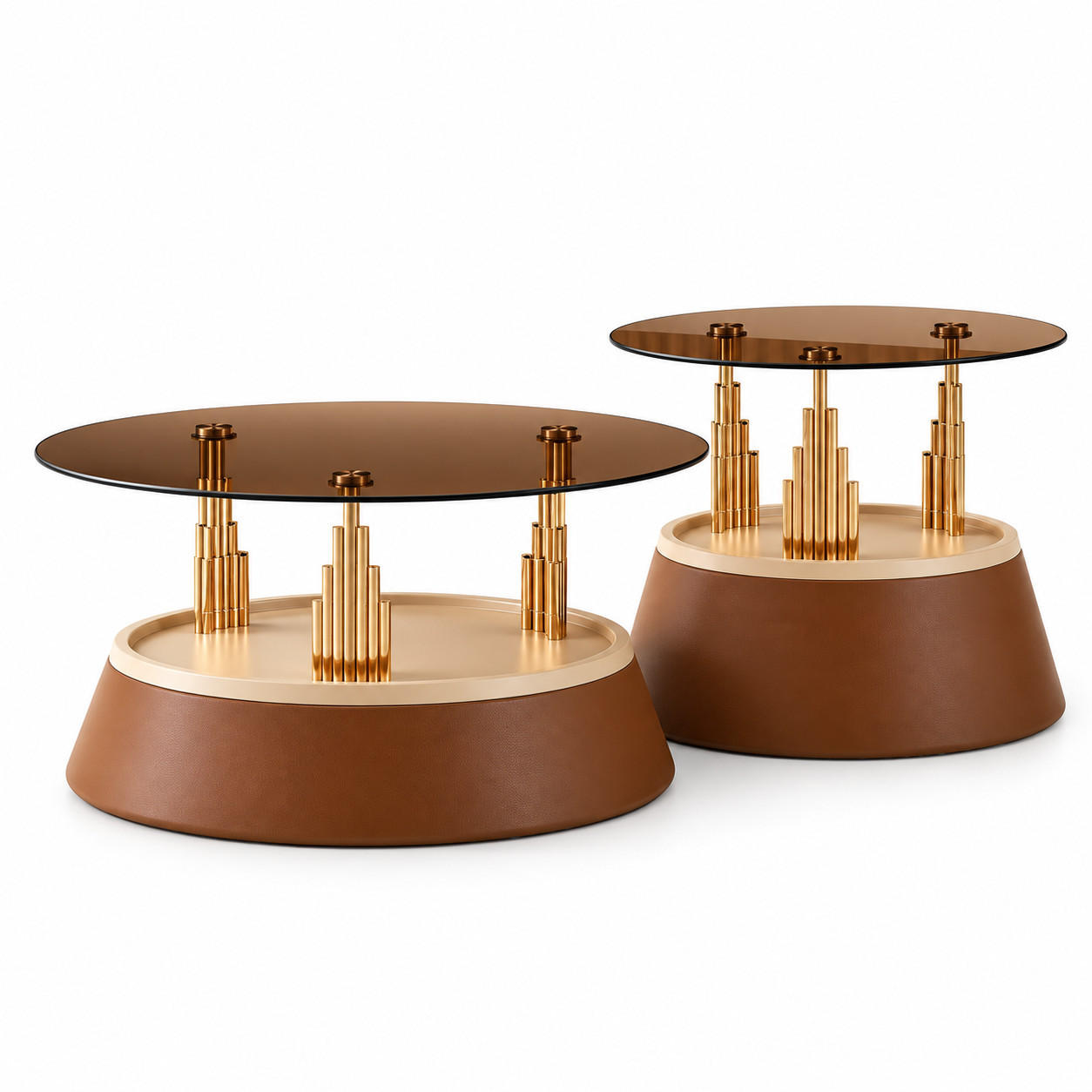 XXXLutz Couchtisch-Set Braun 48x60x70 cm