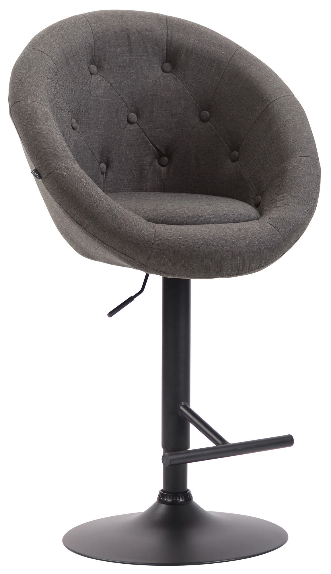 BARHOCKER Stoff dunkelgrau - Dunkelgrau/Schwarz, Textil/Metall (65/107/57cm) - CLP