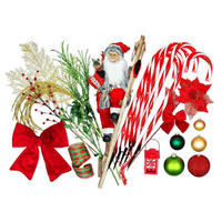 WEIHNACHTSBAUMSCHMUCK-SET SANTA CLAUS, 124-teilig, für Weihnachtsbäume 240–270 cm, inkl. Aufbewahrungsbox - Rot/Goldfarben, Kunststoff/Textil (55/50/75cm) - LAALU