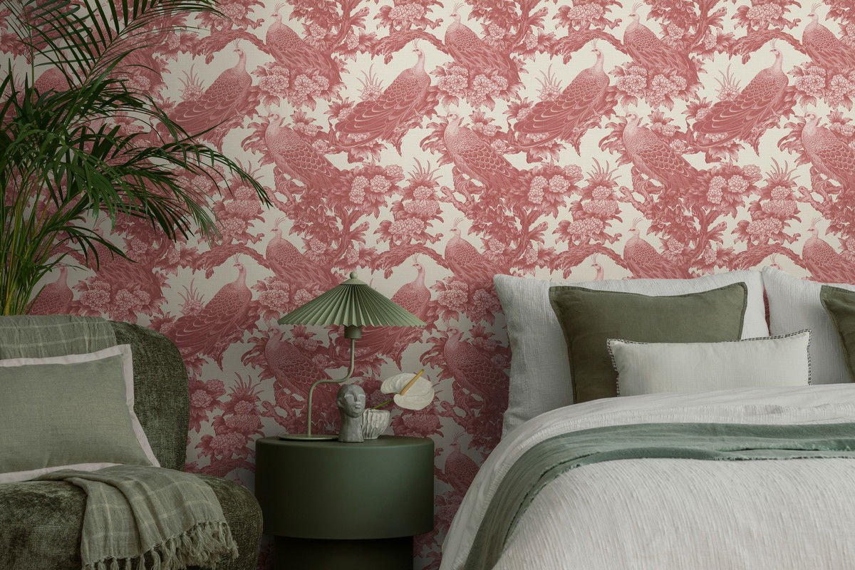 VLIESTAPETE Rot 53/1005 cm - Rot, Textil (53/1cm) - KUNSTLOFT
