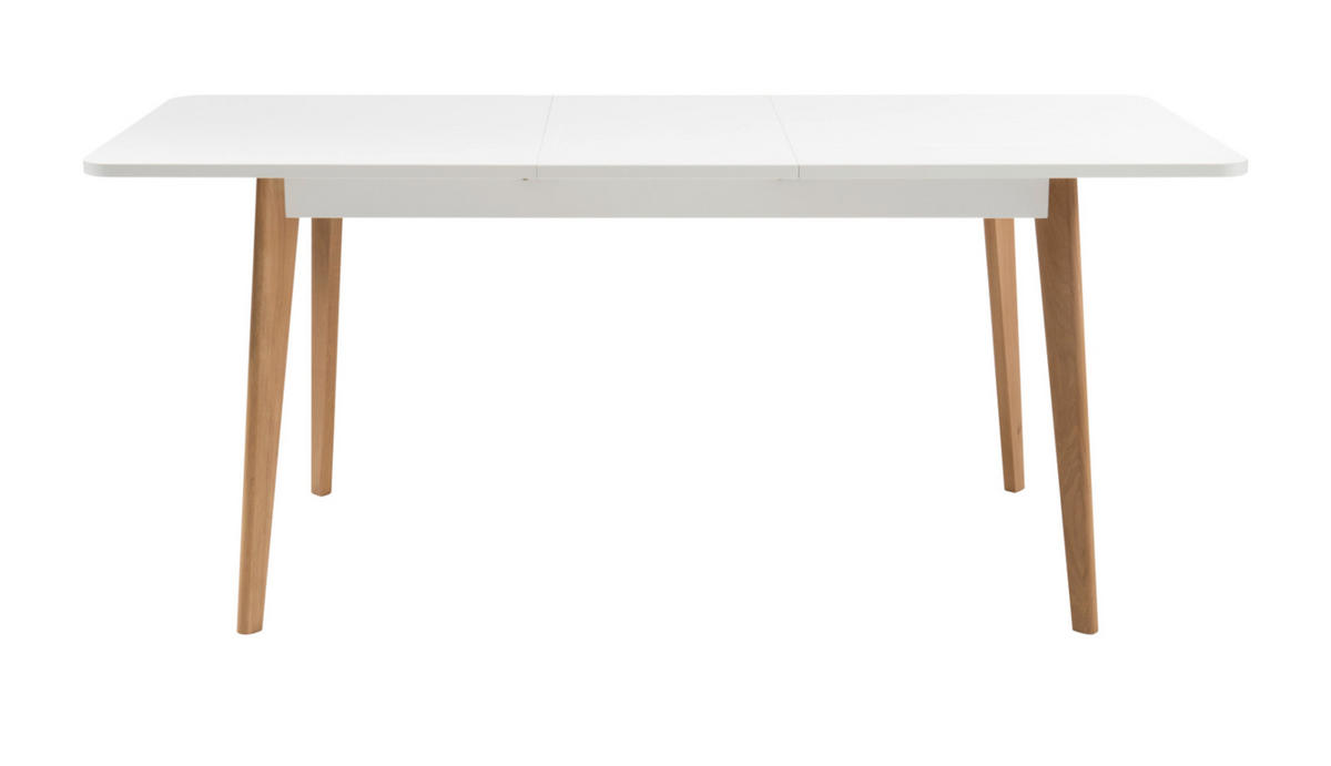 ESSTISCH weiß Eiche Riviera, Küchentisch skandinavisch ausziehbar mit Einlegeplatte 140-180 x 80 cm - Eichefarben/Weiß, Holzwerkstoff (140/80/75cm) - Furn.Design