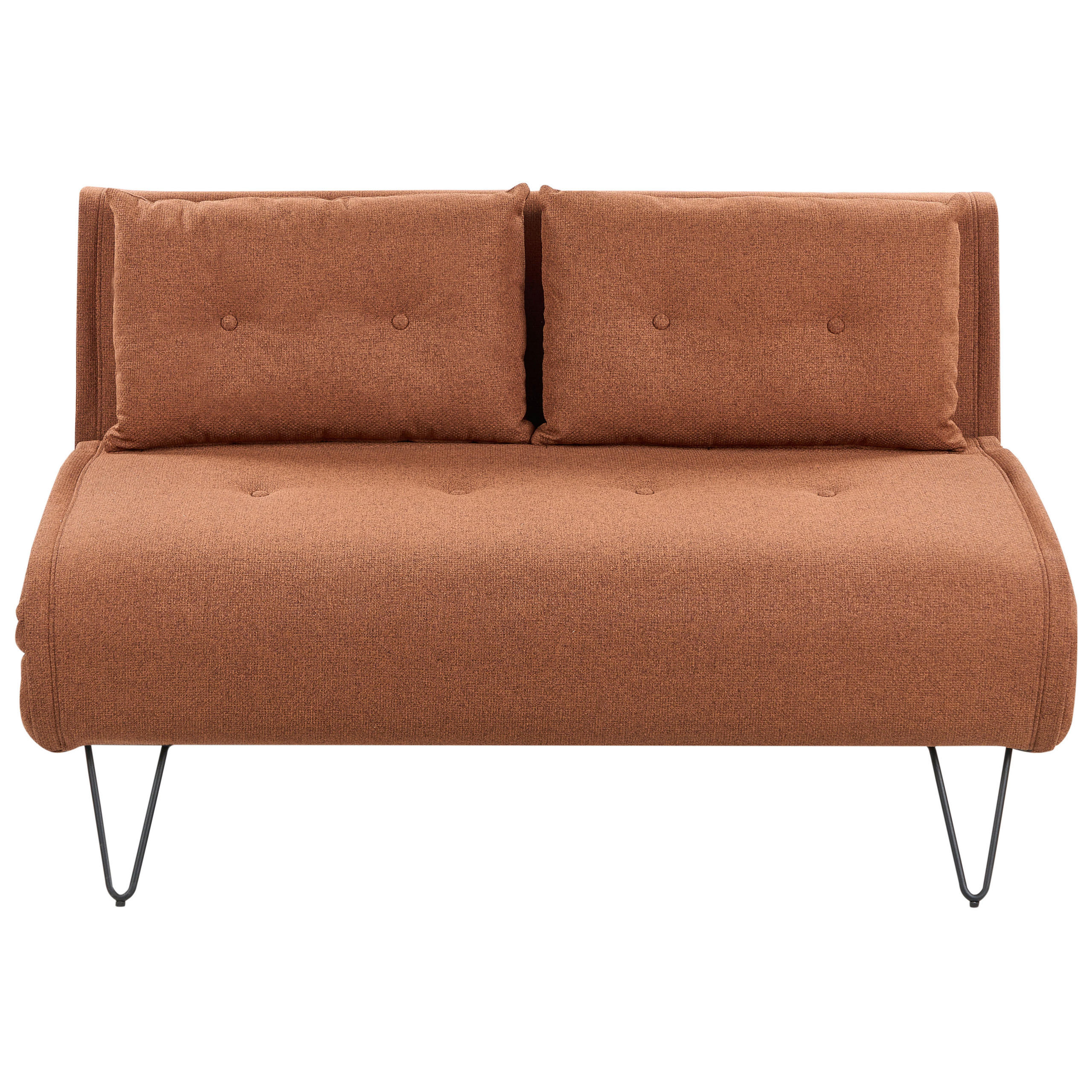 2-SITZER-SCHLAFSOFA orange/schwarz Vestfold - Schwarz/Orange, Textil (130/81/78cm) - Beliani