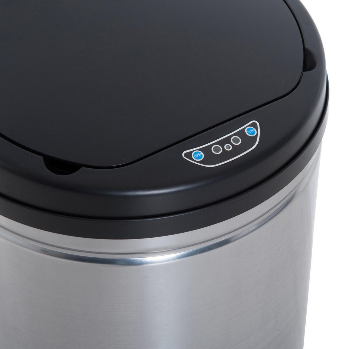 MÜLLEIMER 30L Edelstahl Silber Automatischer Abfalleimer 30,5/51,5/30,5 cm - Silberfarben, Metall (30.5/51.5/30.5cm) - Rolipo