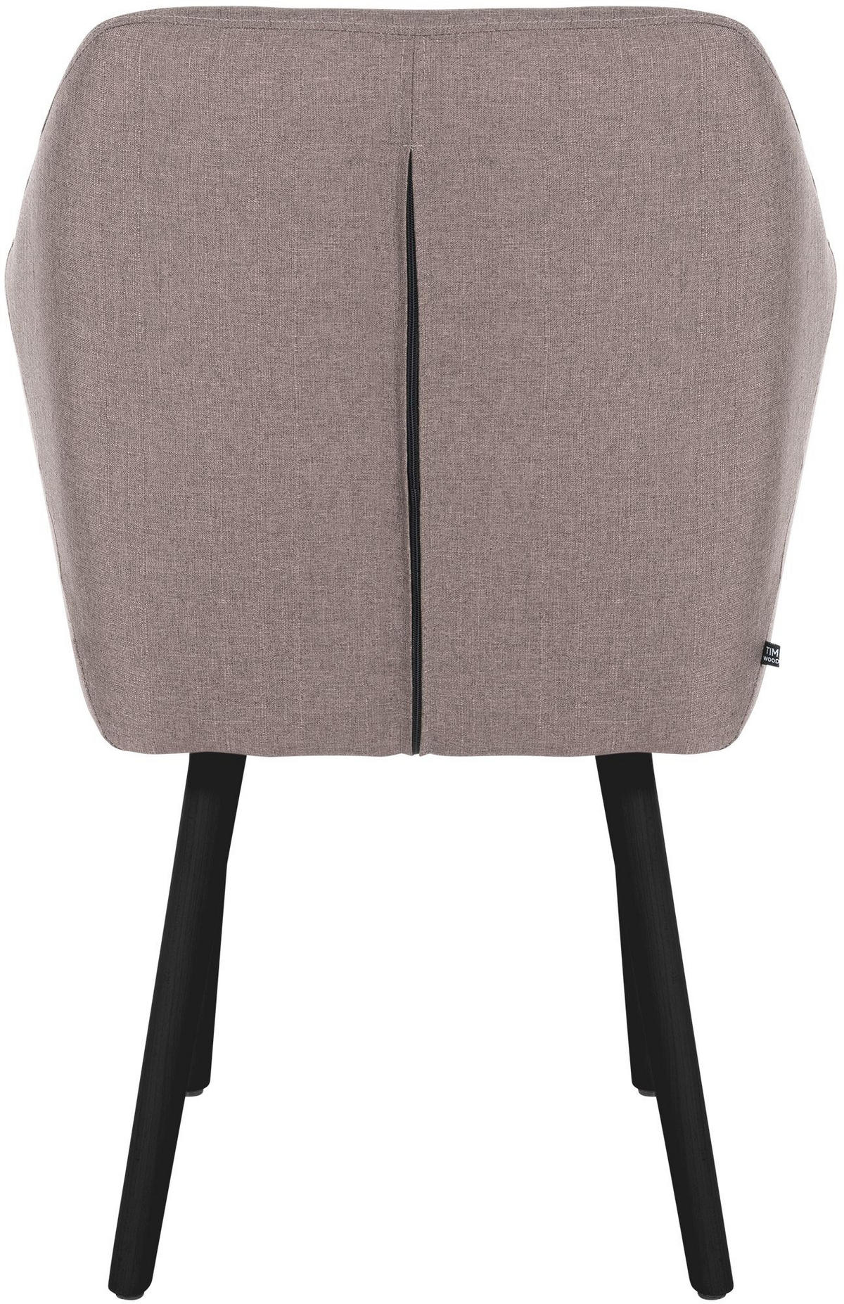 ARMLEHNENSTUHL Stoff taupe - Taupe/Schwarz, Holz/Textil (61/88/57.5cm) - CLP