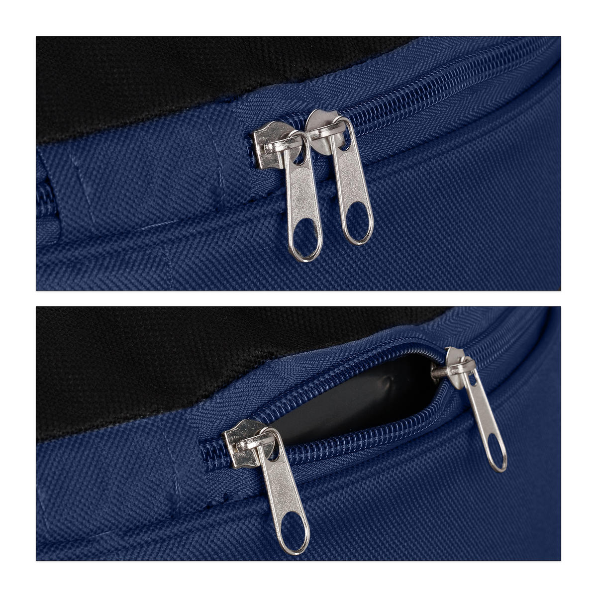 AUFBLASBARER Hocker - Dunkelblau, Kunststoff/Textil (56/26/56cm) - Relaxdays