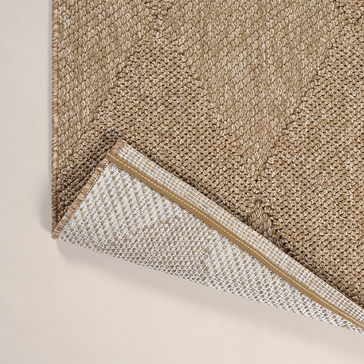 FLACHWEBTEPPICH Karo TOCE Polypropylen Natur 240 x 340 cm - Beige, Textil (240/340cm) - KADIMA DESIGN