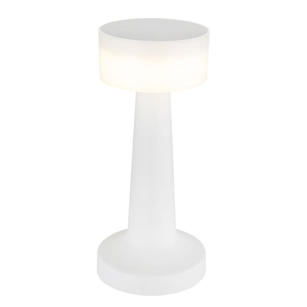 LED TISCHLEUCHTE Opal Weiß - Weiß, Kunststoff (9.5/9.5/21.5cm) - Globo Lighting