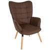 SESSEL Stoff braun - Eukalyptusholzfarben/Braun, Holz/Textil (68/101/73cm) - CLP