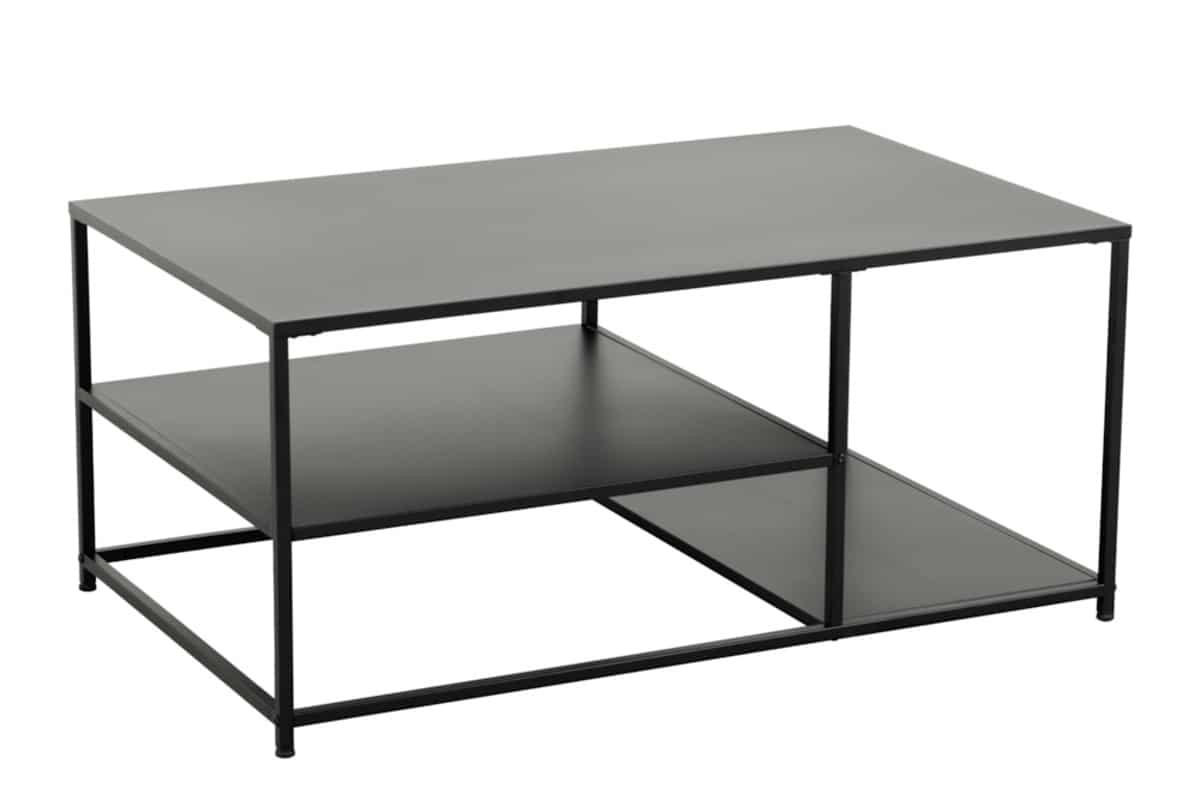 COUCHTISCH DURA STEEL Stahl rechteckig Schwarz 100cm - Schwarz, Metall (60/100/45cm) - riess-ambiente