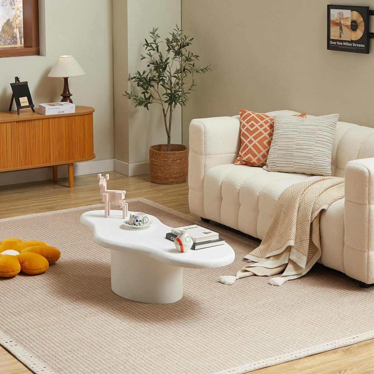 COUCHTISCH Rund Weiß 129 X 59 X 11 cm - Weiß, Metall (59/129/11cm) - Nordlys