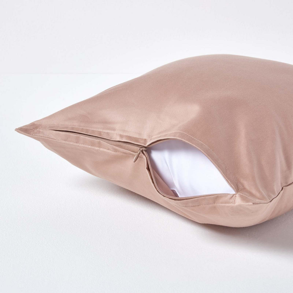 KISSENBEZUG Premium, Ägyptische Baumwolle, Fadendichte 1000 - Beige, Textil (40/40cm) - Homescapes