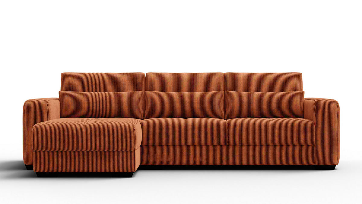 ECKSOFA OLI 4-Sitzer links, orange - Orange, Holz/Textil (295/172cm) - Courtois Laville