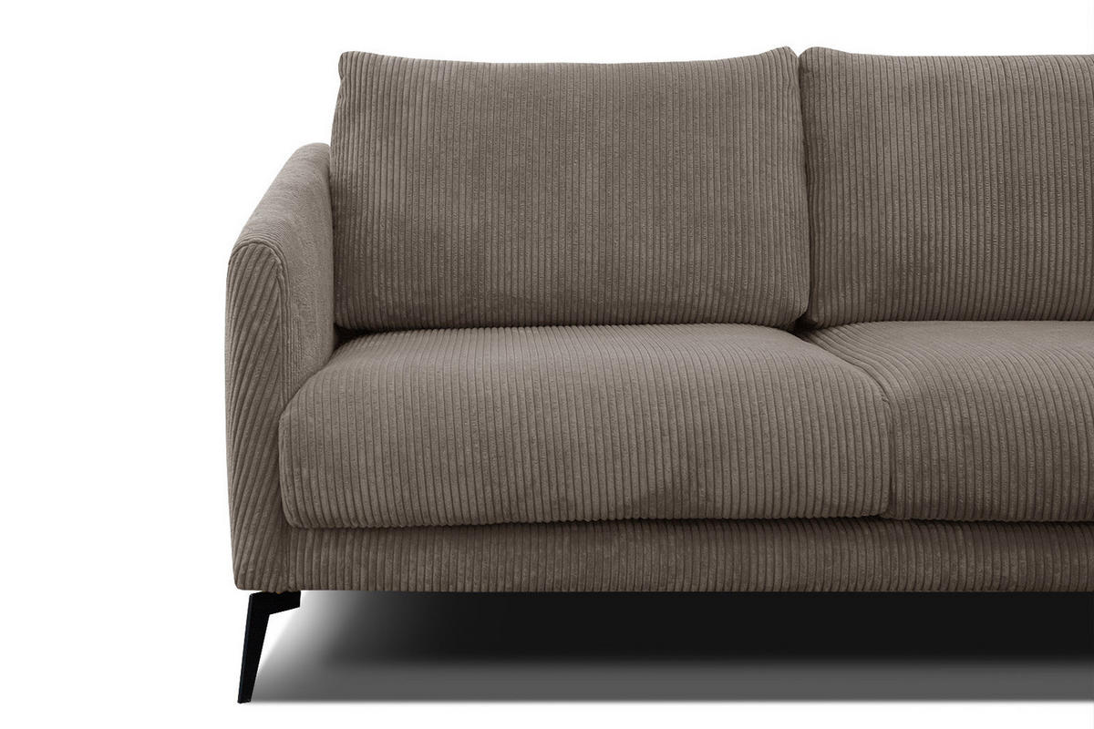 SOFA VILT 2,5-Sitzer, taupe - Taupe/Schwarz, Holzwerkstoff/Kunststoff (202/89/94cm) - Courtois Laville