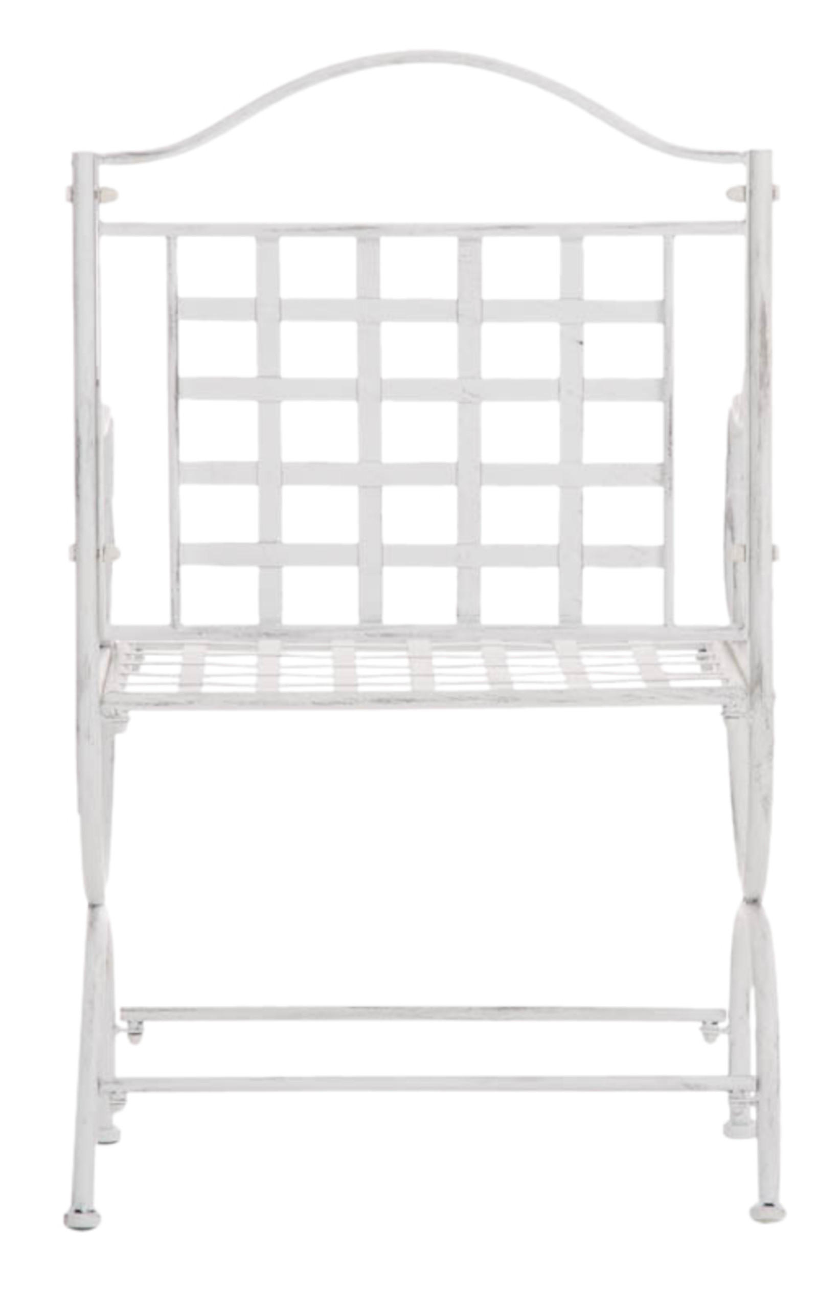 GARTENSTUHL 4er Set Metall antik weiß - Weiß, Metall (56/92/53cm) - CLP