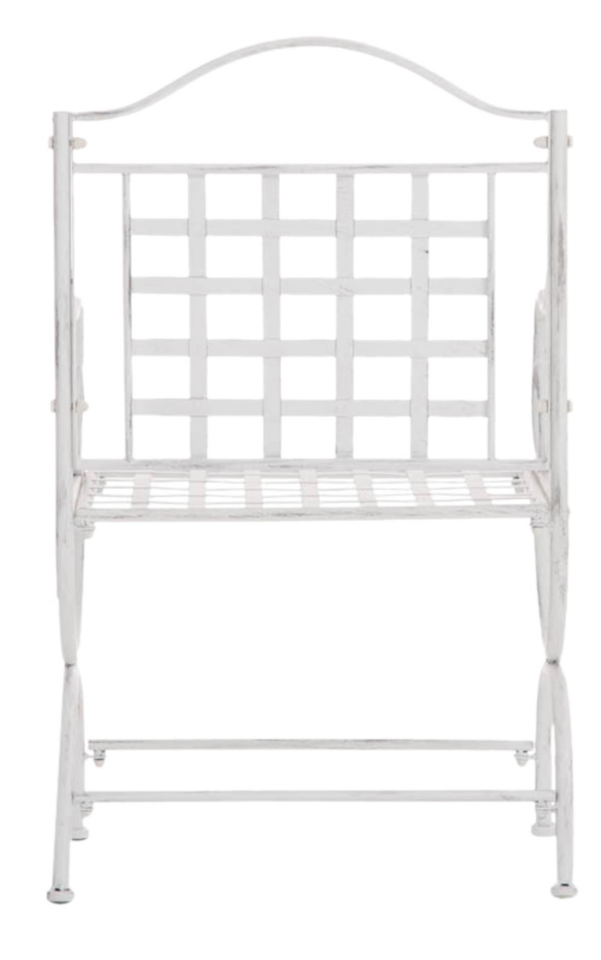 GARTENSTUHL 4er Set Metall antik weiß - Weiß, Metall (56/92/53cm) - CLP