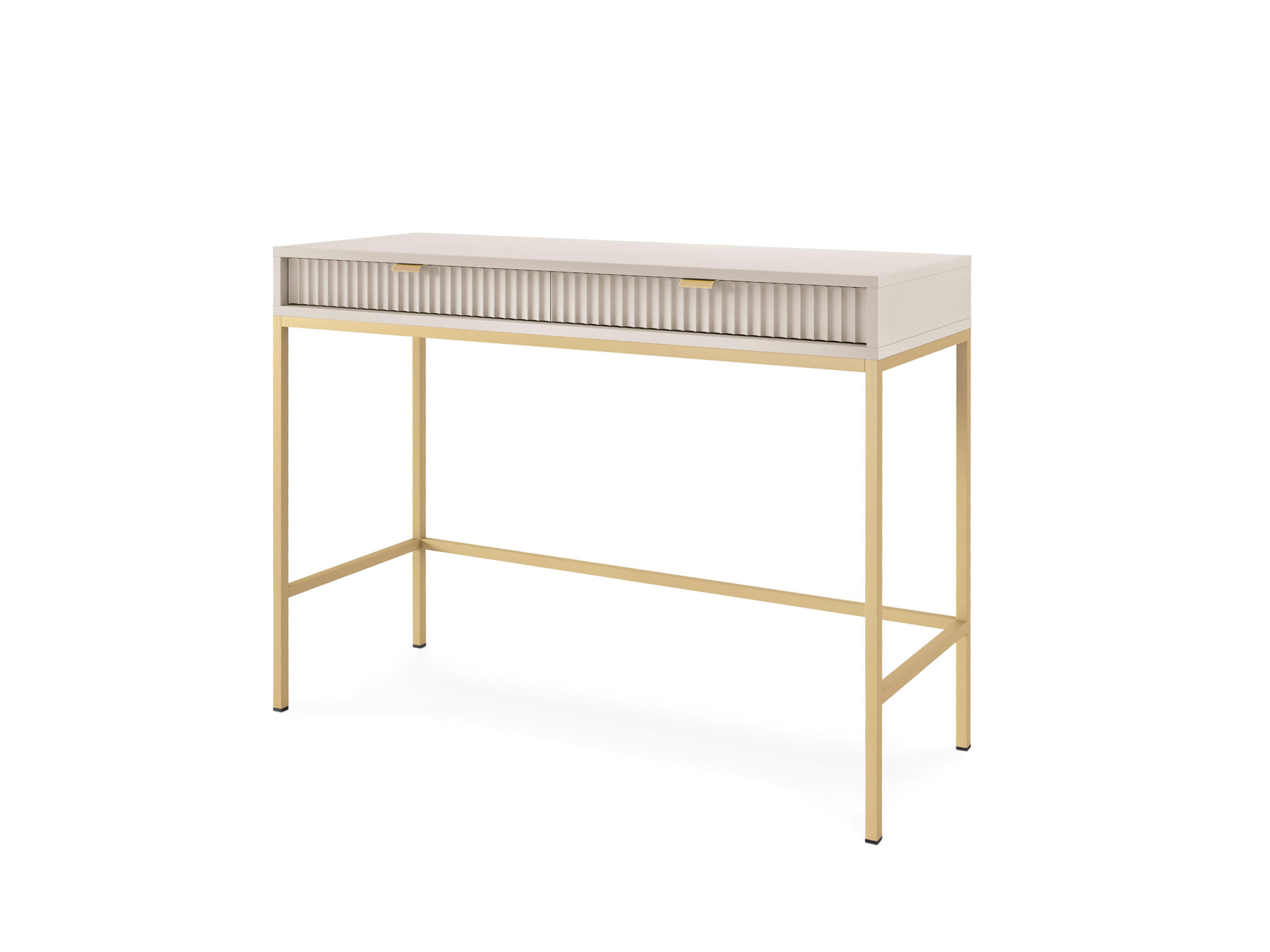 SCHMINKTISCH Kioto in Kaschmir und mit Metallbeinen - Kaschmir/Goldfarben, Holzwerkstoff/Metall (50/104/77cm) - Ravio