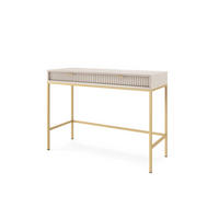 SCHMINKTISCH Kioto in Kaschmir und mit Metallbeinen - Kaschmir/Goldfarben, Holzwerkstoff/Metall (50/104/77cm) - Ravio