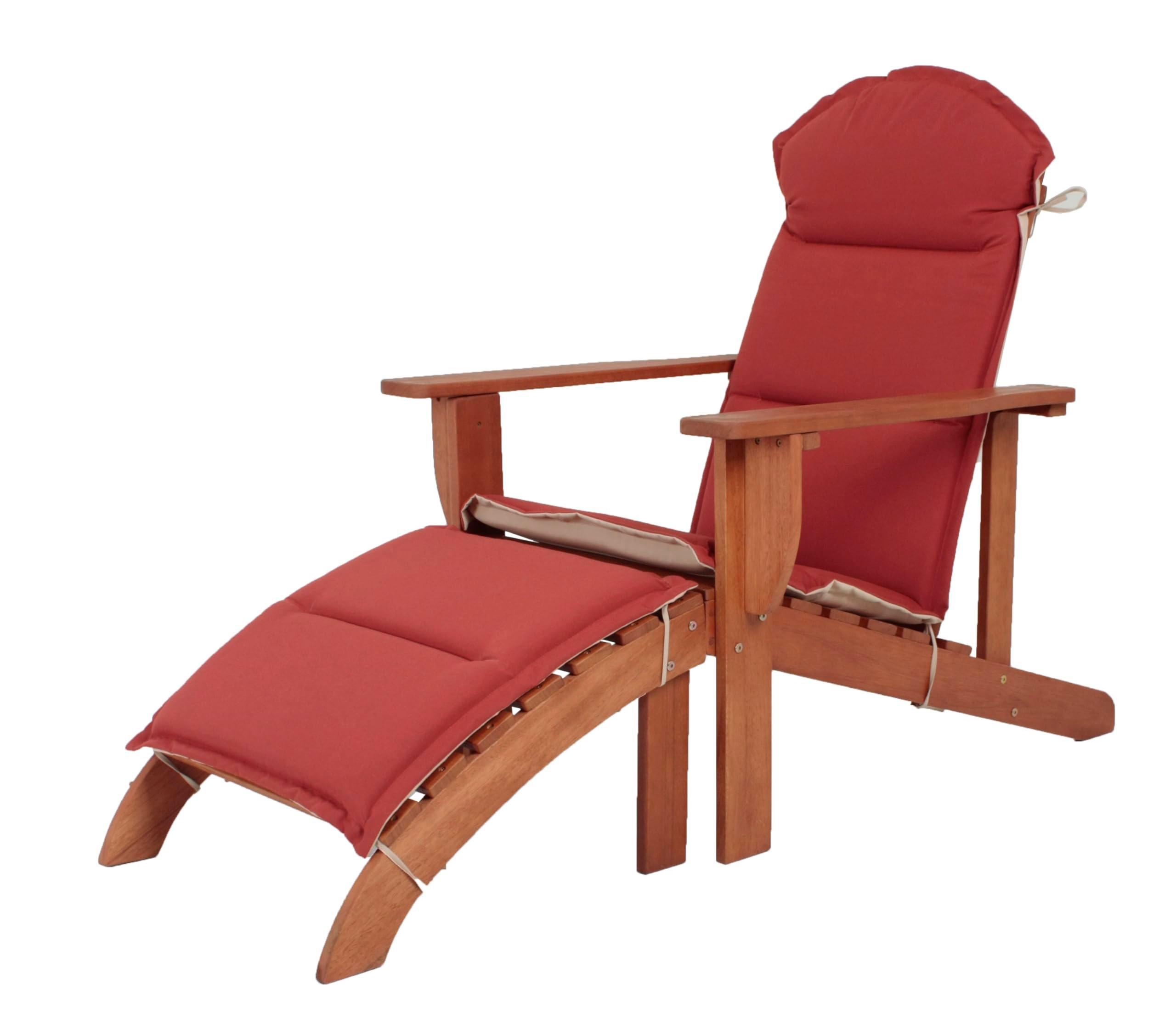 ADIRONDACK-STUHL Markus mit Auflage Eukalyptus Liegestuhl - Naturfarben, Holz (70/93/142cm) - DELUKE