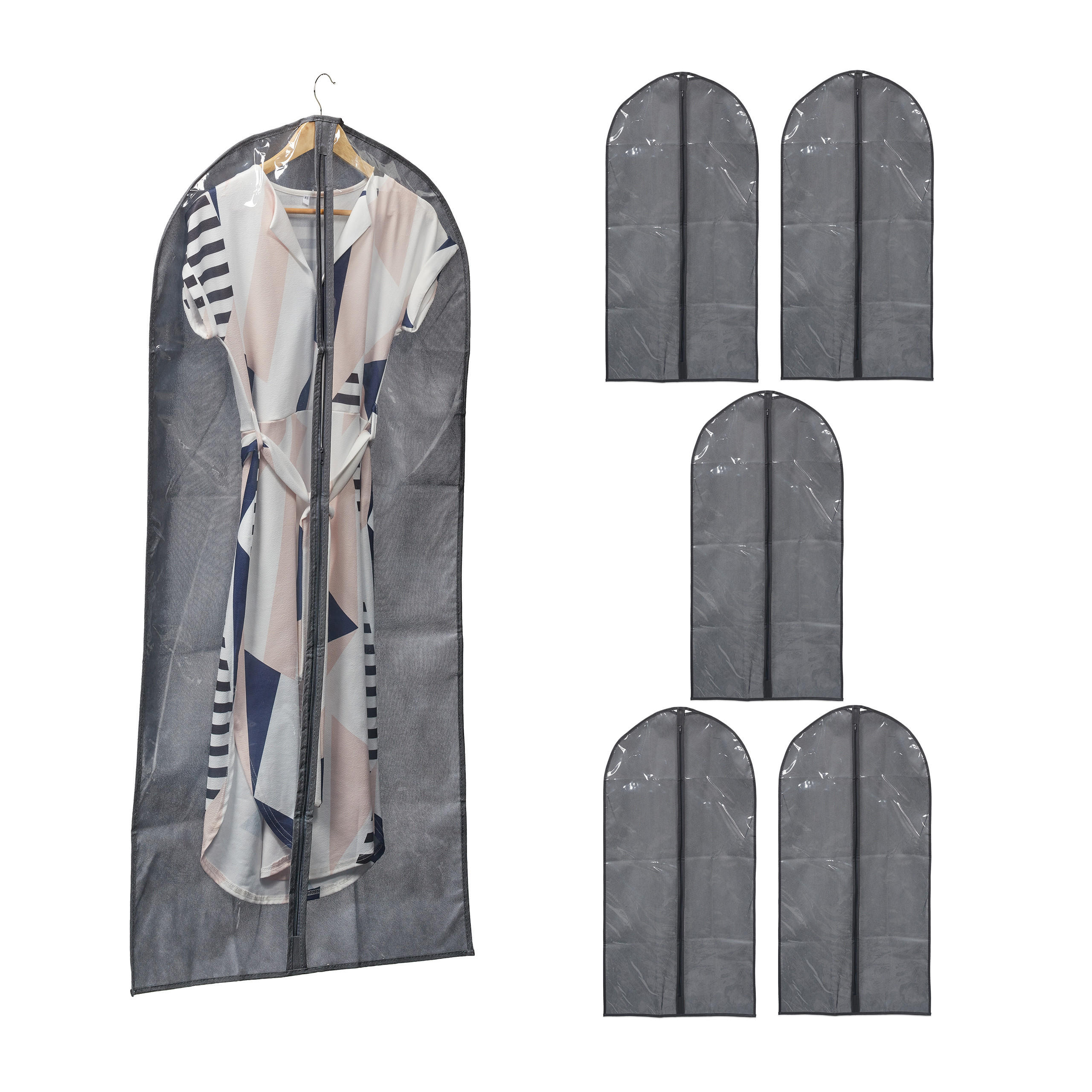 6XTAŠKA na oblečenie - viacfarebná, textil/plast (60/135/0.1cm) - Relaxdays