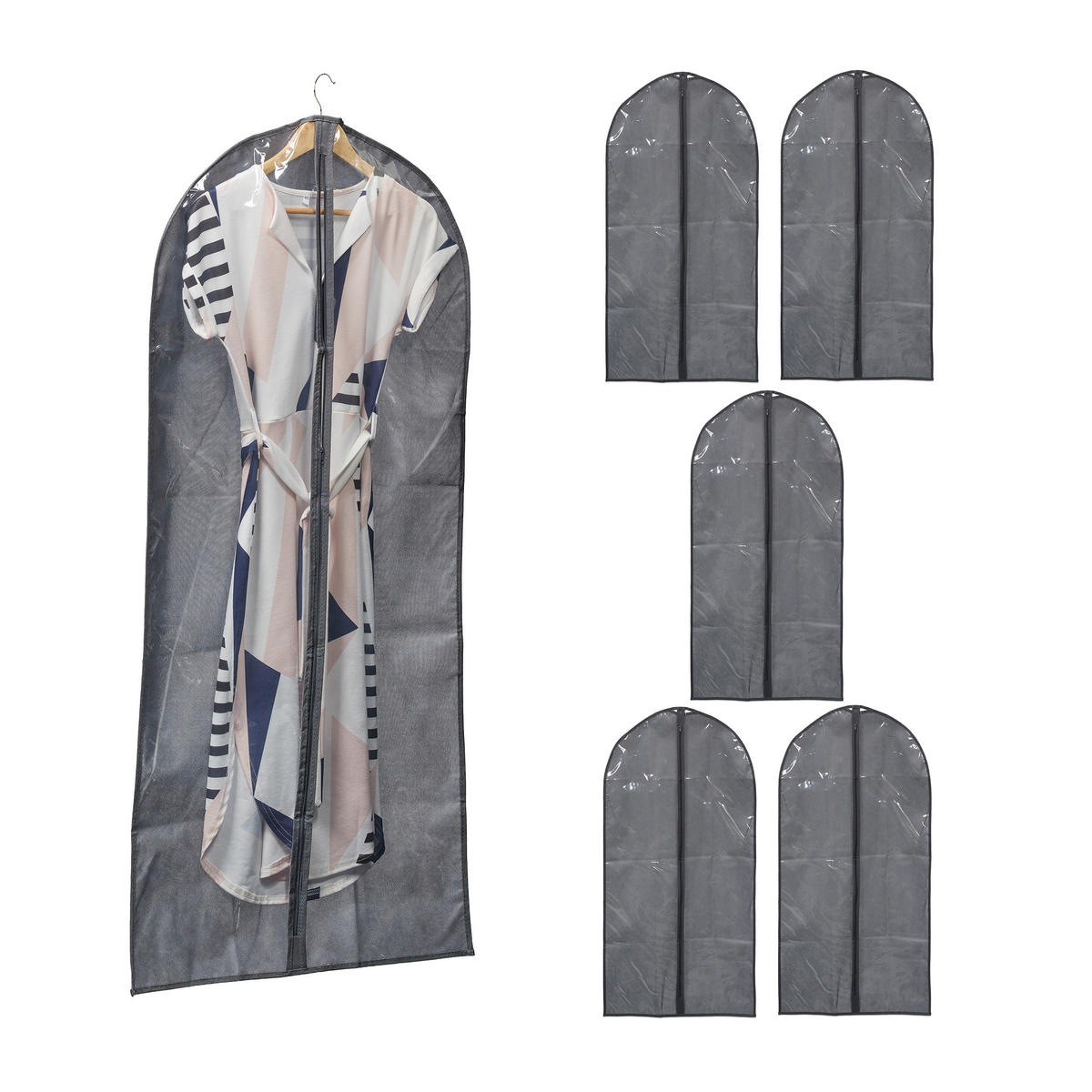 6XTAŠKA na oblečenie - viacfarebná, textil/plast (60/135/0.1cm) - Relaxdays