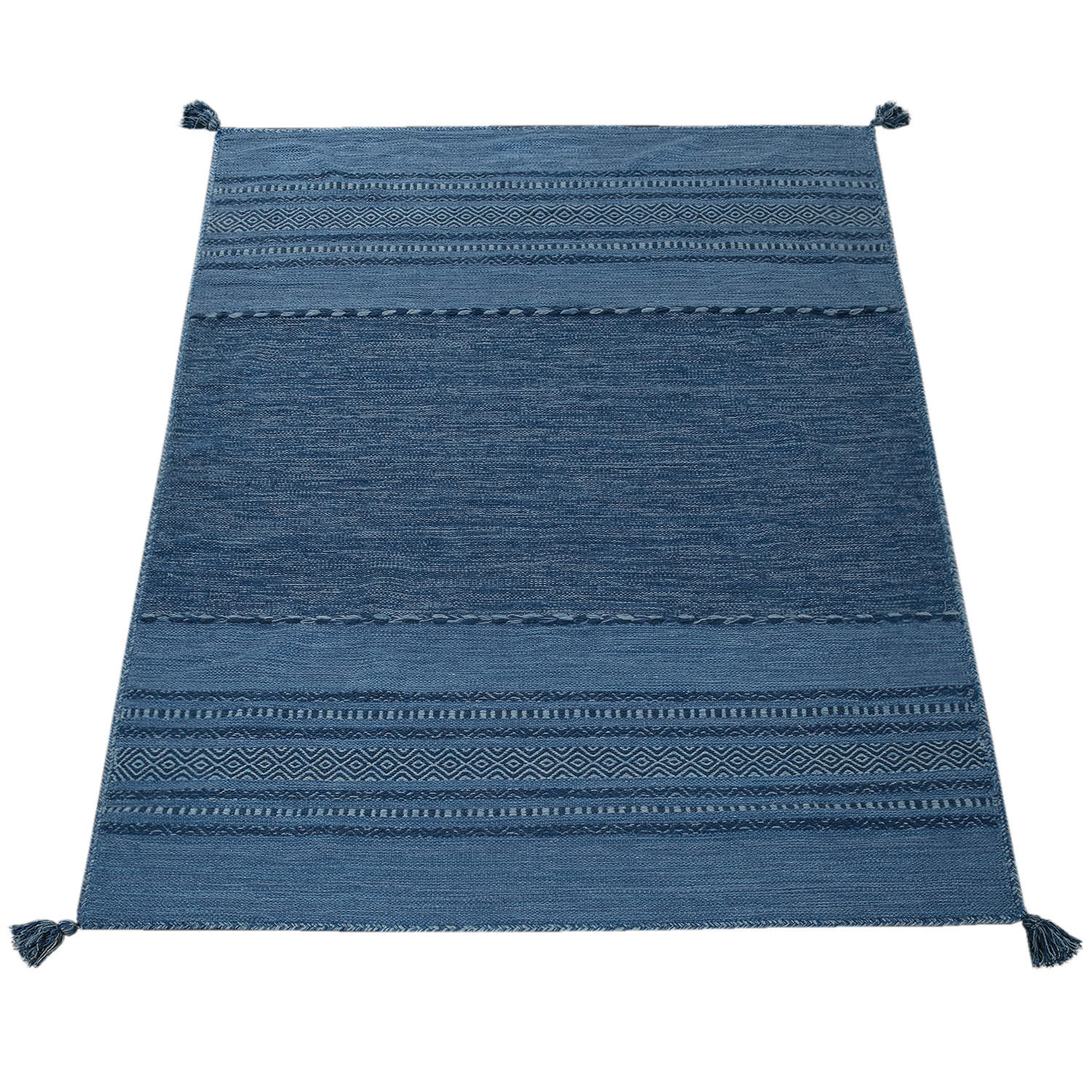 HOCHFLORTEPPICH 160/220 cm Kilim 217 - Blau, Textil (160/220cm) - Paco Home