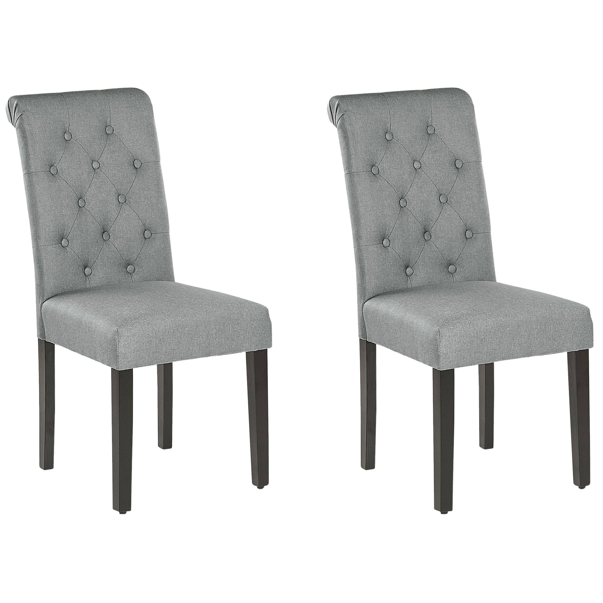 SCAUN DE BUCATARIE set de 2 tapiterie gri Velva