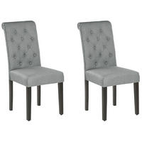ESSZIMMERSTUHL 2er-Set Polsterbezug Grau Velva - Grau, Holz/Textil (46/98/48cm) - Beliani