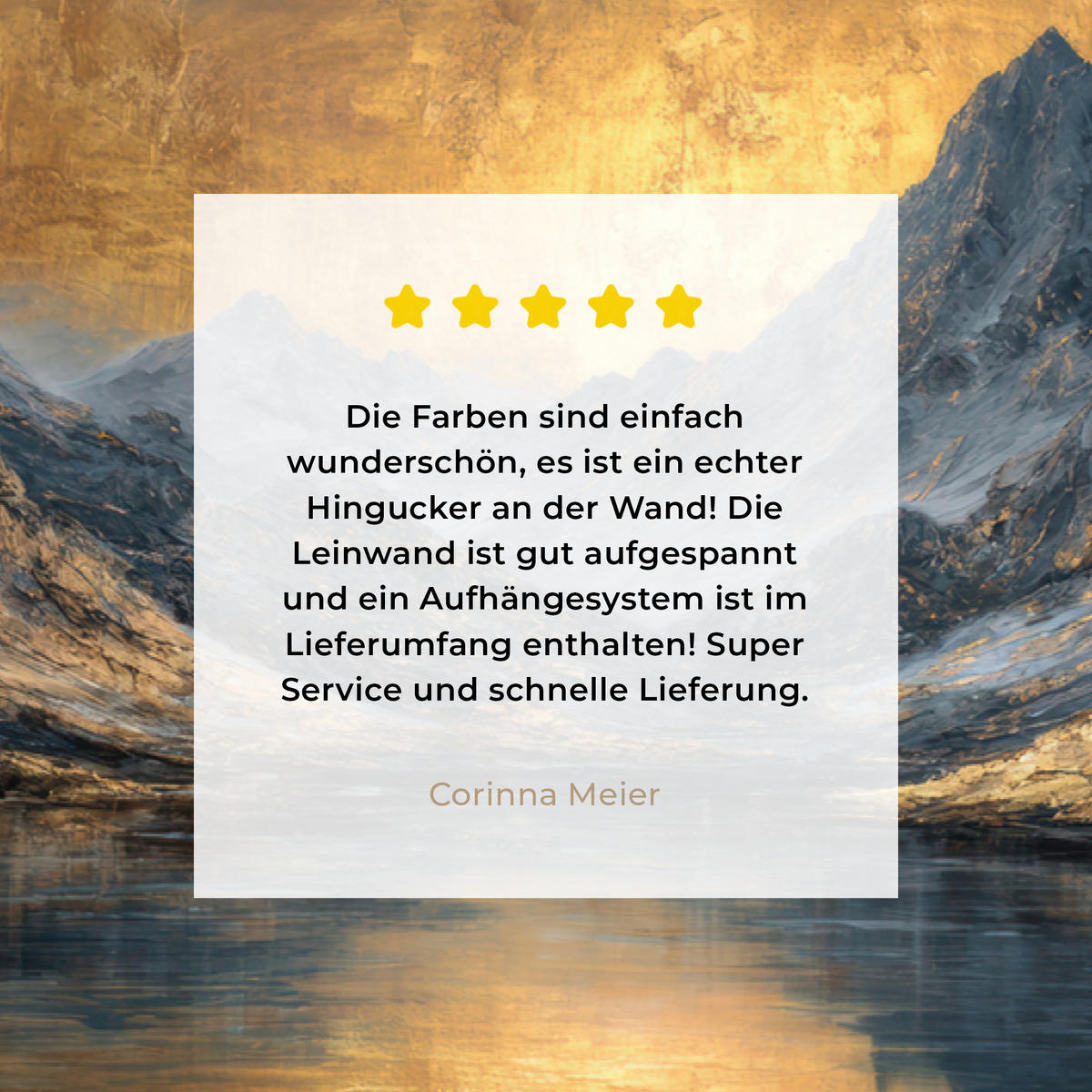 LEINWANDBILD Bergkulisse mit goldenem Sonnenuntergang Groß 140x90 cm - Goldfarben, Textil (140/90cm) - MuchoWow