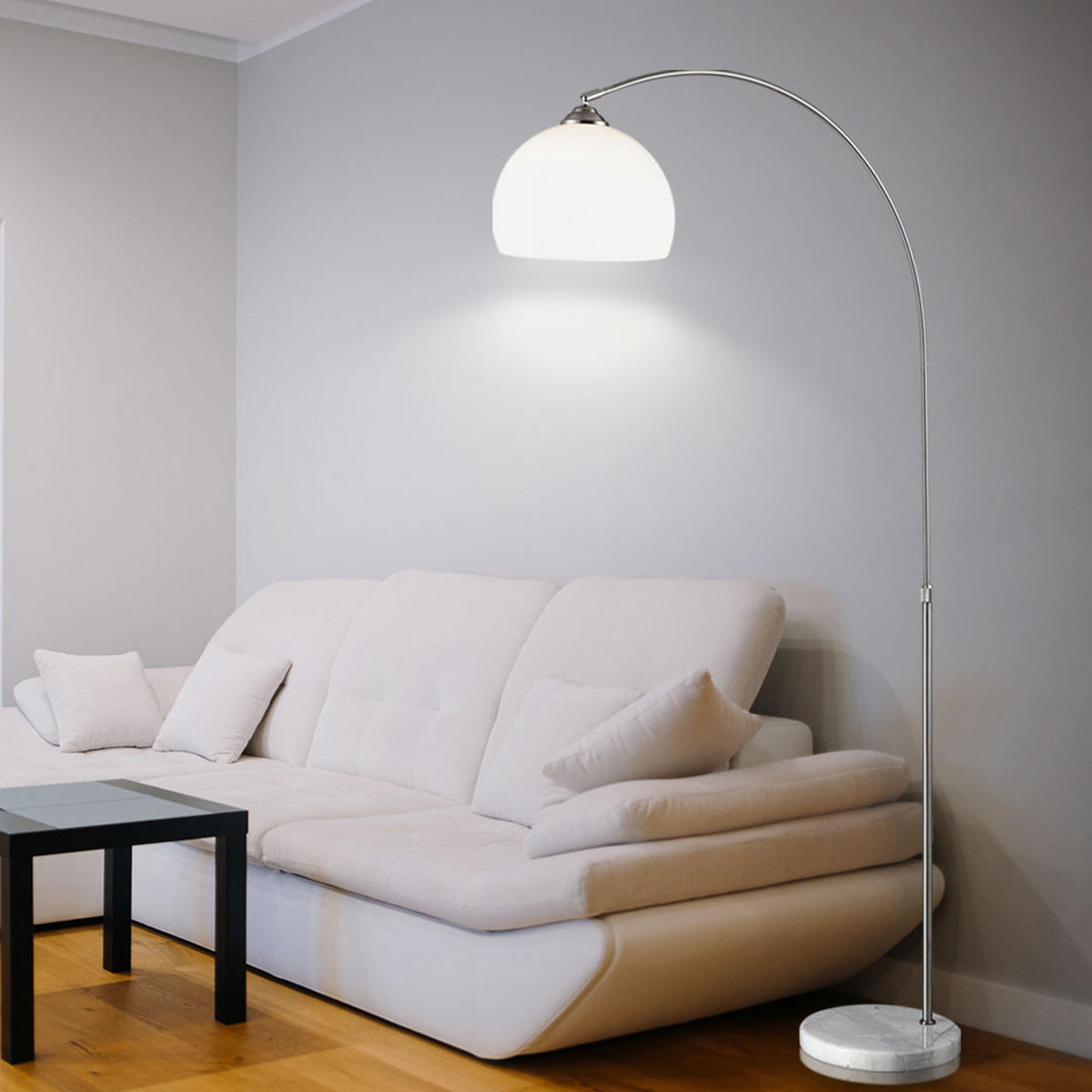LED STEHLEUCHTE NEWCASTLE Silber Metall - Silberfarben, Metall (92/30/196cm) - Globo Lighting