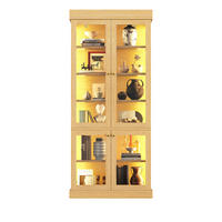 VITRINE LED Glasfront Naturbraun - Naturfarben, Glas (80/180/40cm) - FLIEKS