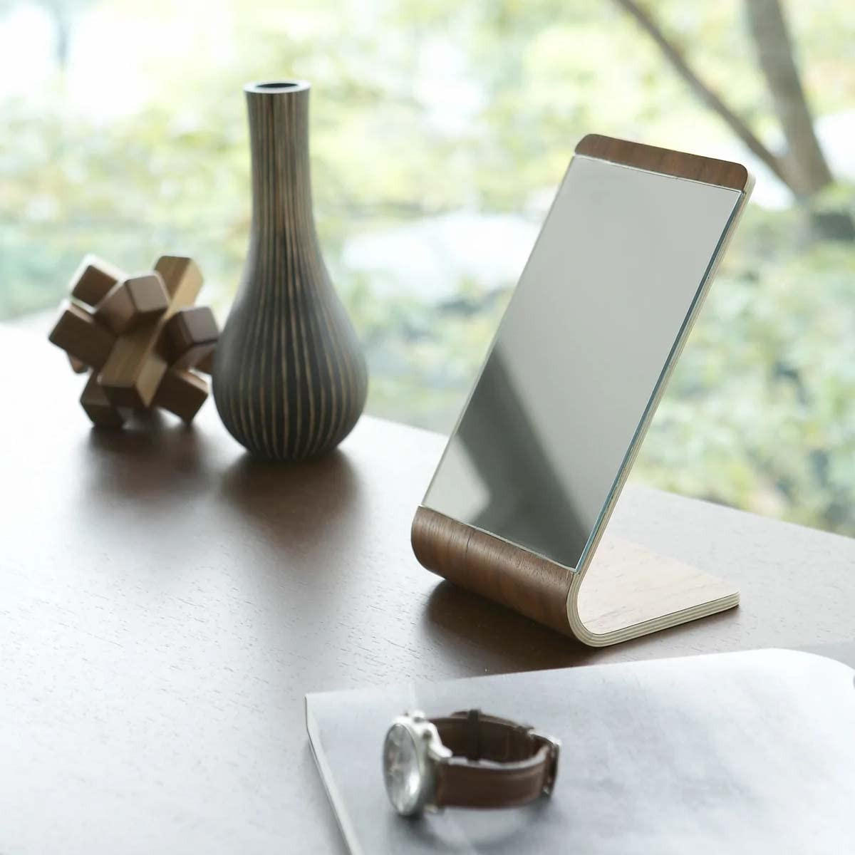 SCHMINKSPIEGEL 7363 Braun Holz 23,3 x 13 x 12 cm - Braun, Holz (13/23.3/12cm) - Yamazaki