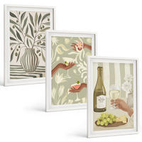 BILDER SET 3er Set - 40x60 cm Weißer Rahmen - Rustikale Cocktails mit Olivenblüten - Weiß, Kunststoff (40/60cm) - TULUP