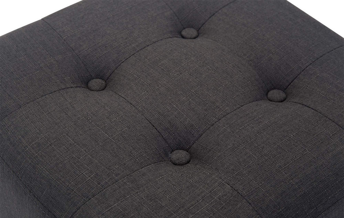 SITZWÜRFEL eckig 45/45/46 cm Stoff dunkelgrau - Dunkelgrau/Naturfarben, Holz/Textil (45/46/45cm) - CLP