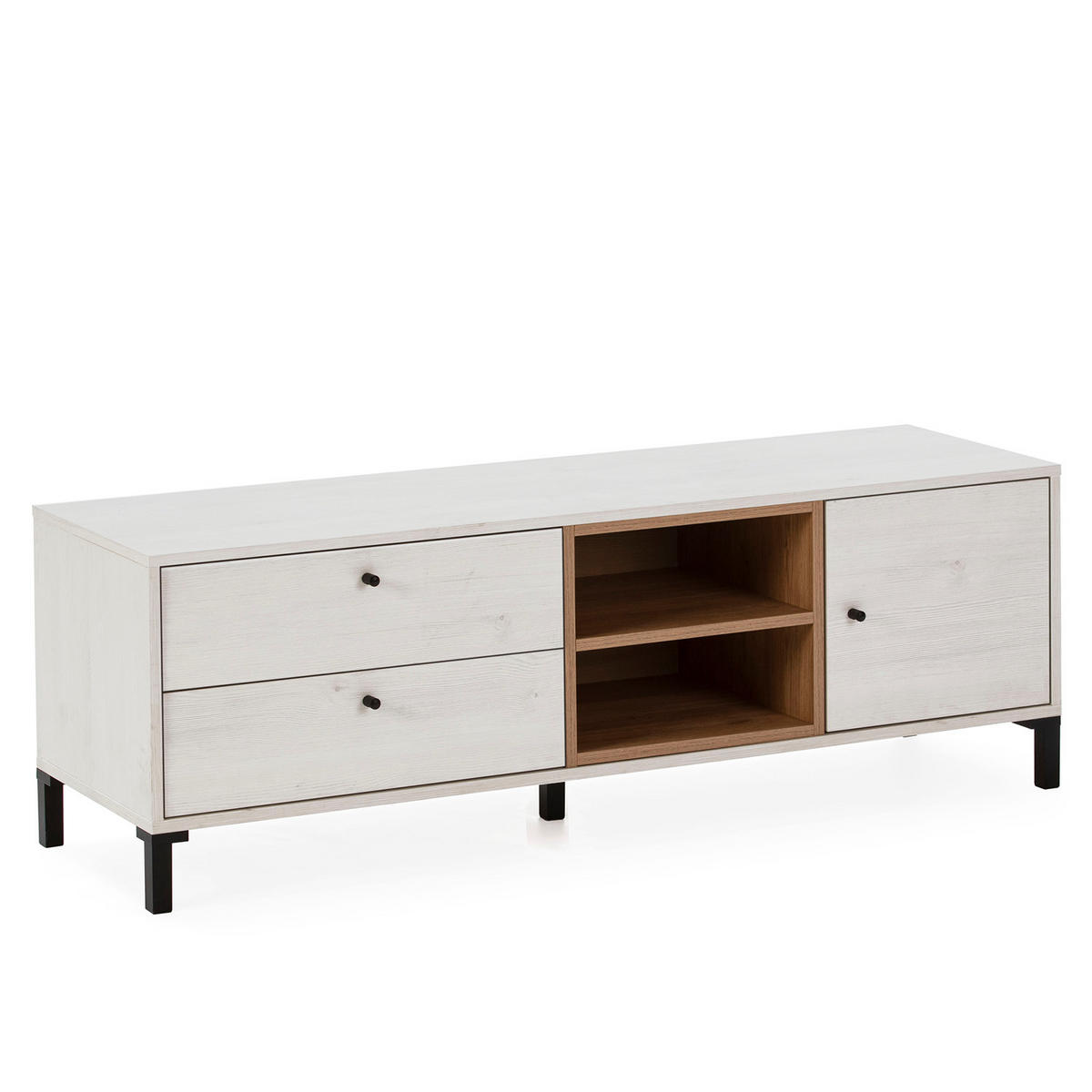 TV-ELEMENT Javea 2 Schubladen Farbe Weiß - Weiß, Holzwerkstoff (136/47/40cm) - VS Venta-stock