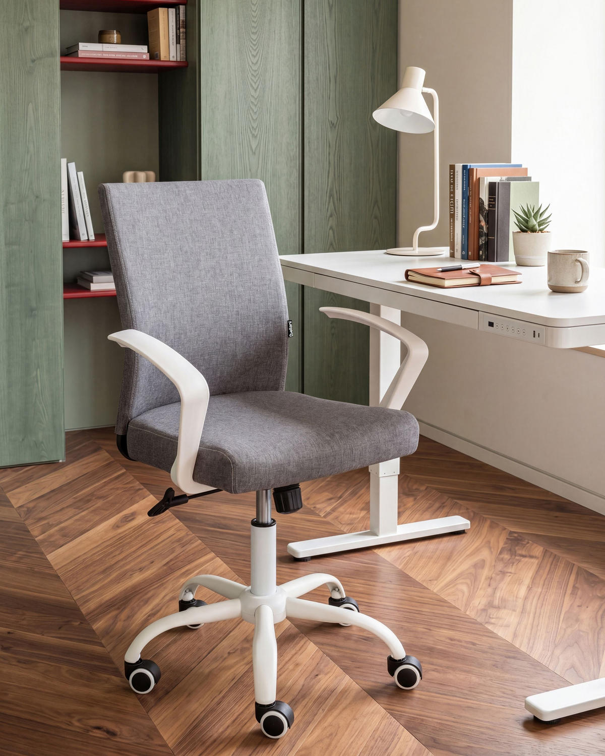 BÜROSTUHL Dunkelgrau Modra - Dunkelgrau, Textil (52/91/52cm) - Beliani