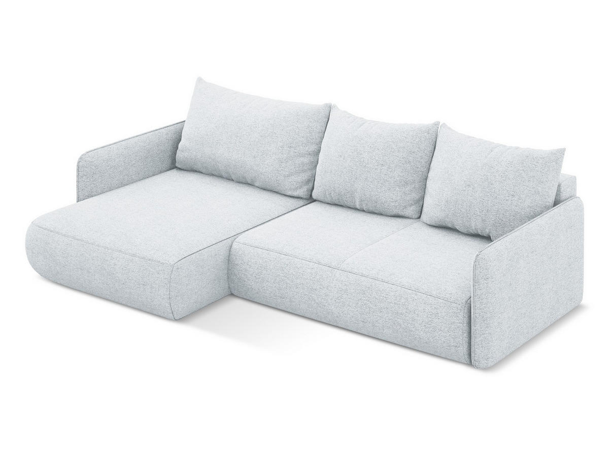 WOHNLANDSCHAFT Samt Stoff Schwarz - Schwarz, Kunststoff/Textil (398/82/185cm) - Makamii