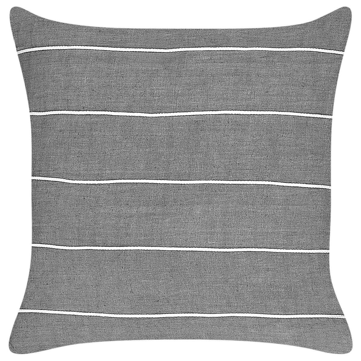 Dekokissen 2er-Set Grau 50/50 cm Milas - Weiß/Grau, Textil (50/50cm) - Beliani