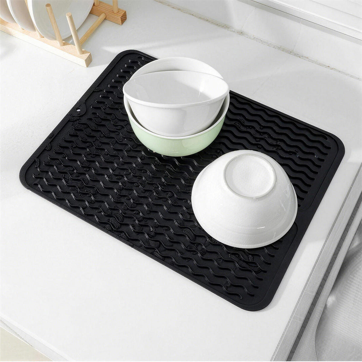 BESTECK Organizer Schublade ausziehbar 3-teilig Küchen Ordnungssystem Set - Schwarz, Kunststoff