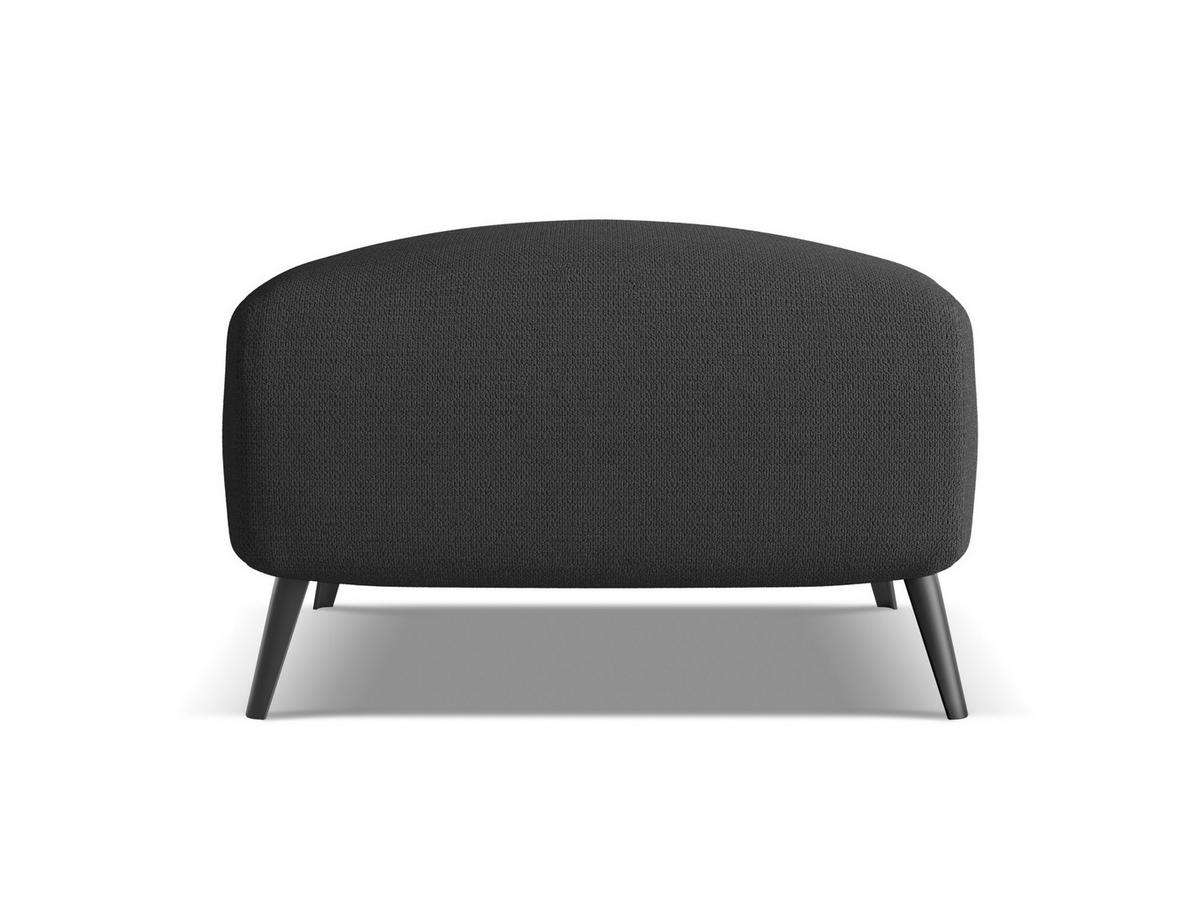 POUF Chenille Stoff Schwarz - Anthrazit/Schwarz, Textil/Metall (65/44/65cm) - Makamii