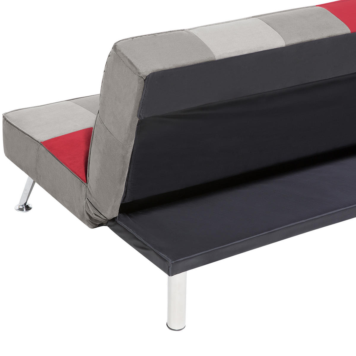 3-SITZER-SCHLAFSOFA Samtstoff Grau Olsker - Hellgrau, Textil (178/78/92cm) - Beliani