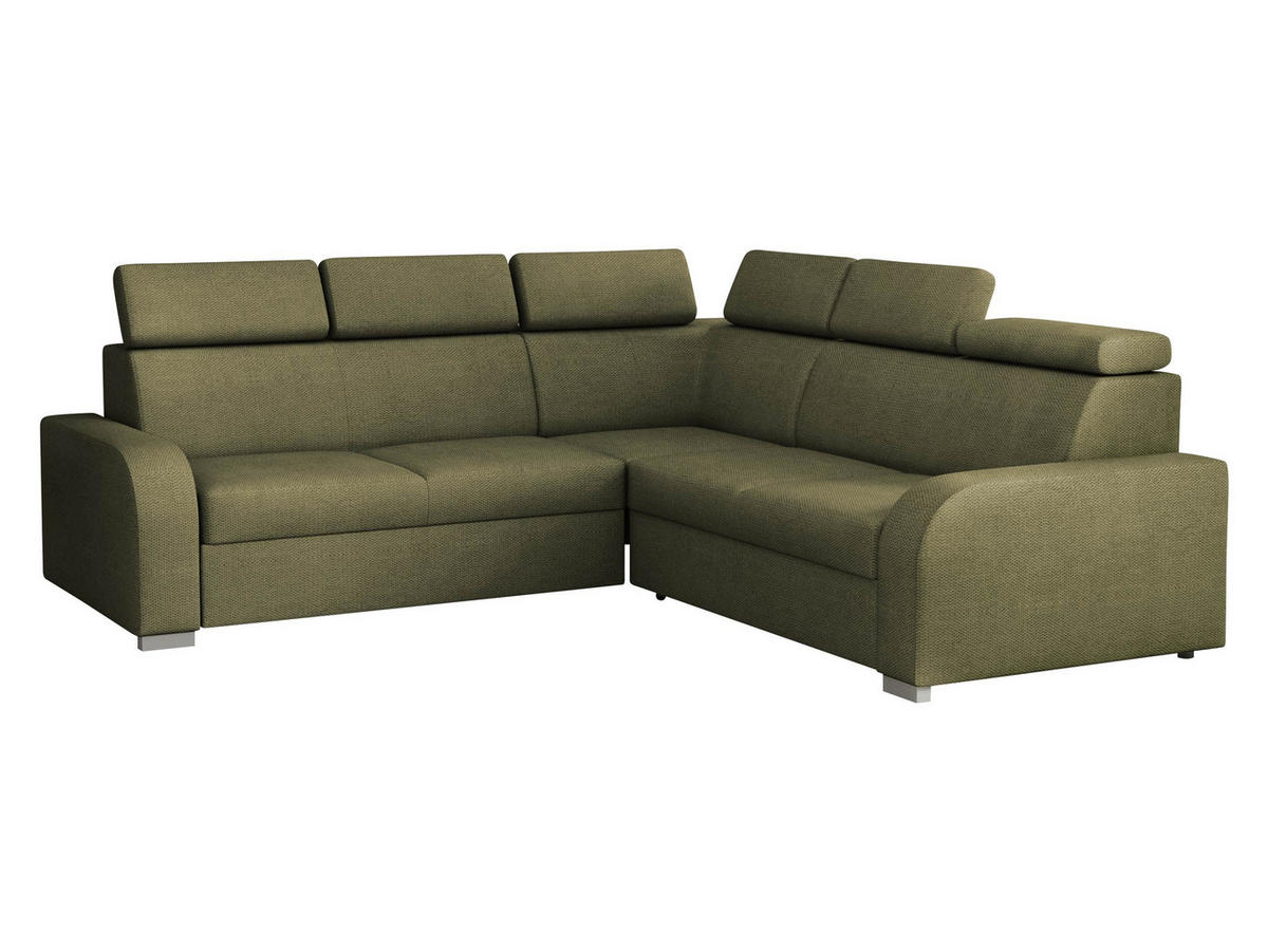 ECKSOFA Oslo 2rR2p - Silberfarben/Grün, Holz/Kunststoff (250/250cm) - MIRJAN24