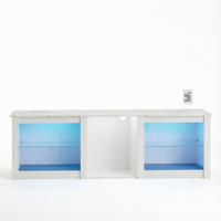 TV-MÖBEL DE-40510 5 offene Fächer mit LED Weiß - Weiß, Holzwerkstoff (160/49.7/35cm) - ComfortXL