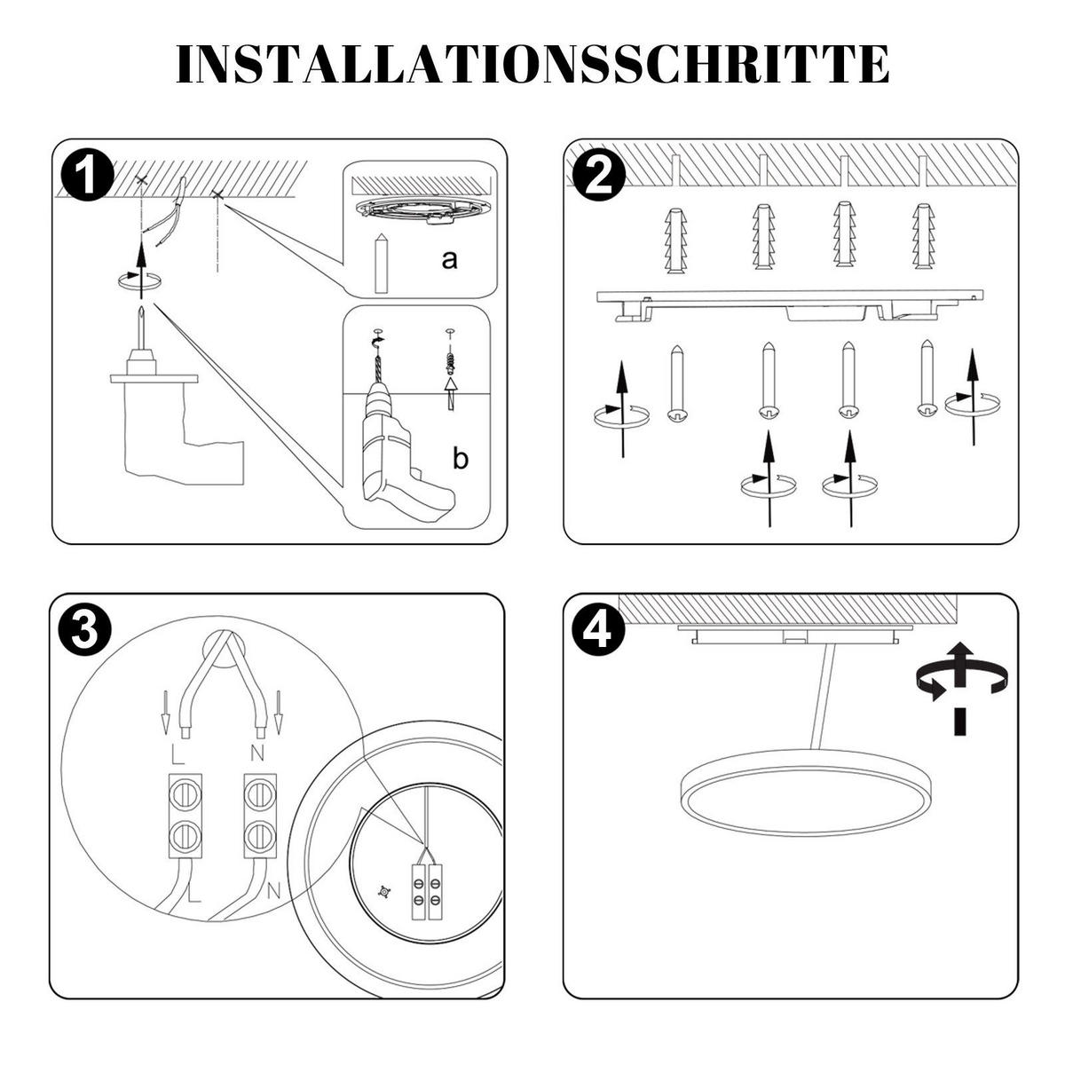 LED-DECKENLEUCHTE Maki 22/22/2.6 cm - Schwarz, Kunststoff (22/22/2.6cm) - Nettlife
