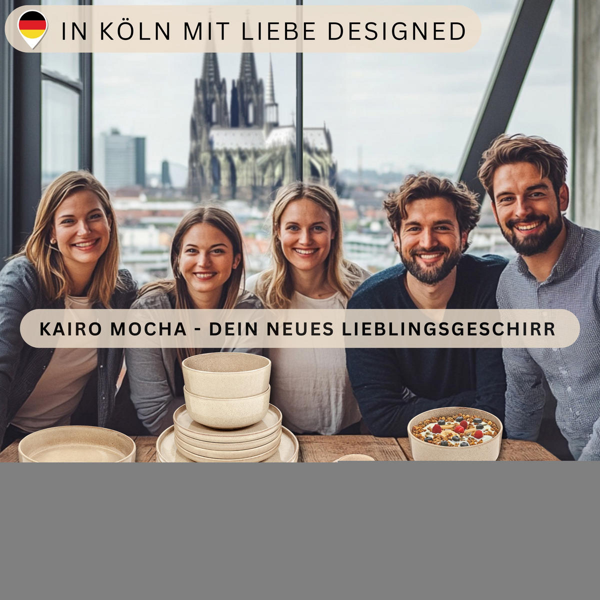 TAFELSERVICE KAIRO MOCHA - 24 teilig aus Steingut - Beige, Keramik (70/30/70cm) - Sänger