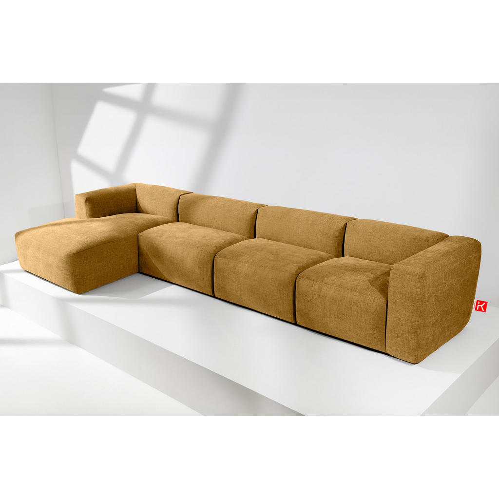 Thumbnail - Konsimo® Eckmodulsofa-Links, Gelb, Textil, Eckteil,Freiform, 377x180 cm, Wohnzimmer, Sofas & Couches, Wohnlandschaften, ...