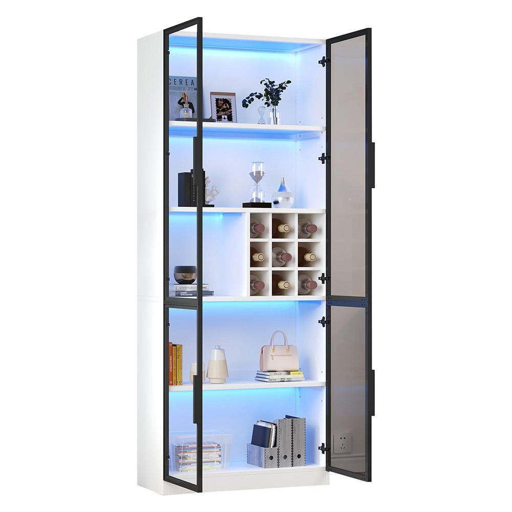 Zephmum Vitrine Weiß 80x200x35 cm