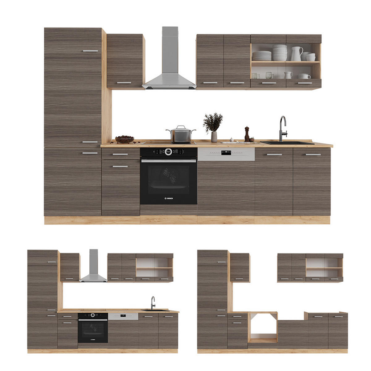 Honigeiche/Grau, Holzwerkstoff (300/81.6/46cm) - Vicco