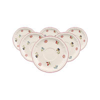 FRÜHSTÜCKSUNTERTASSEN Petite Fleur weiß ø 17 cm 6er Set - Weiß, Keramik (17cm) - Villeroy & Boch